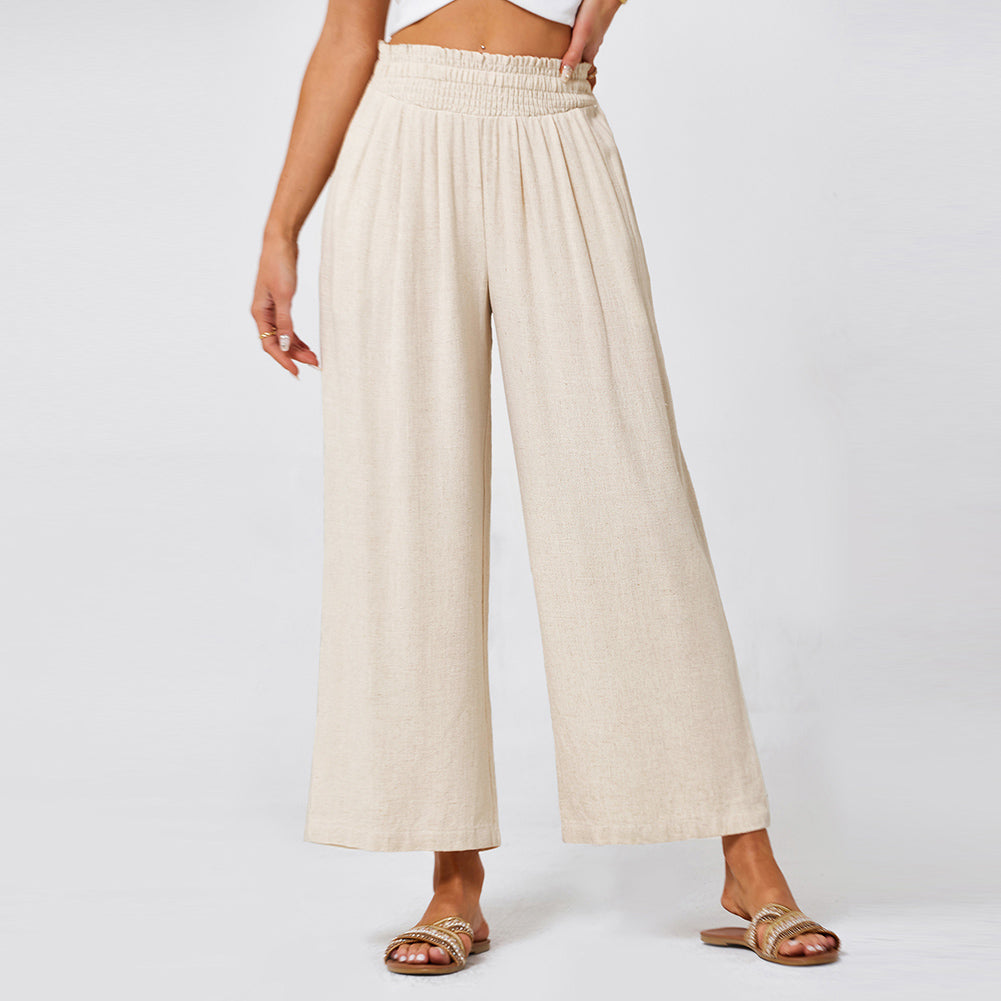 Jasambac Women Wide Leg Pants Casual Breathable High Waist Palazzo Pants