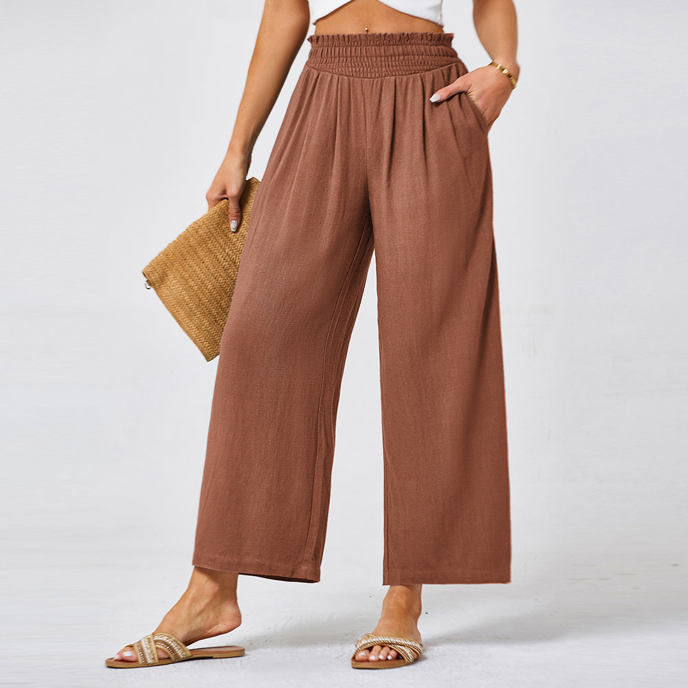 Jasambac Women Wide Leg Pants Casual Breathable High Waist Palazzo Pants