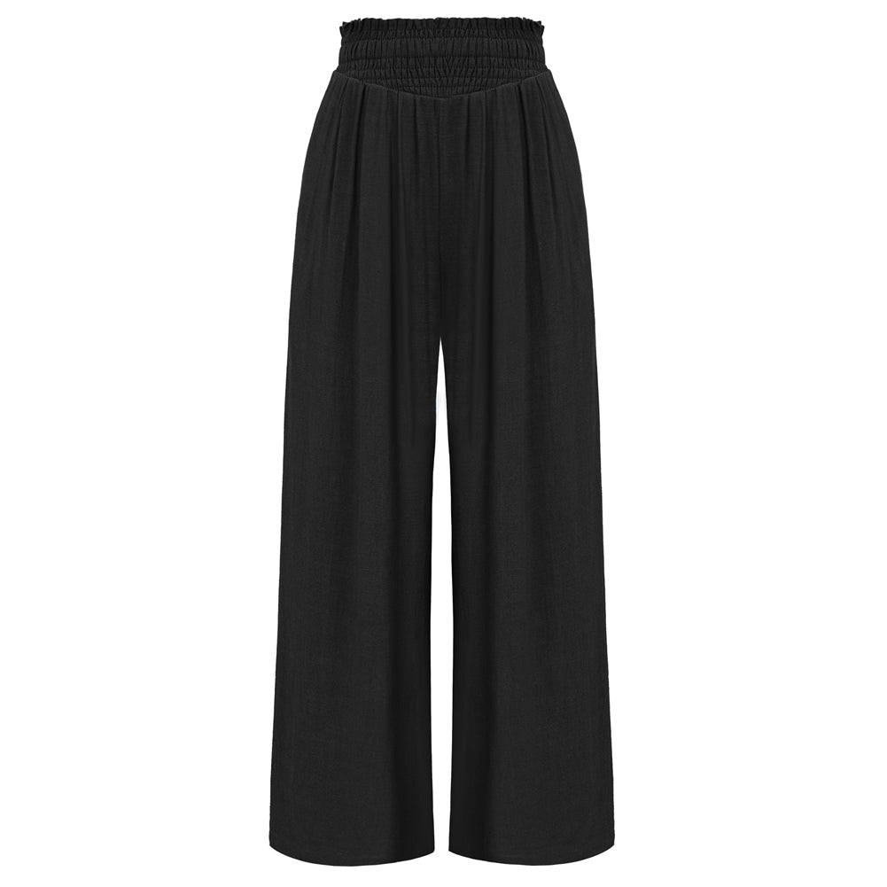 Jasambac Women Wide Leg Pants Casual Breathable High Waist Palazzo Pants