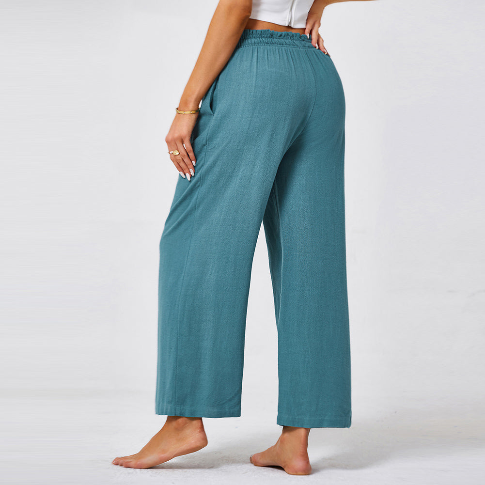 Jasambac Women Wide Leg Pants Casual Breathable High Waist Palazzo Pants