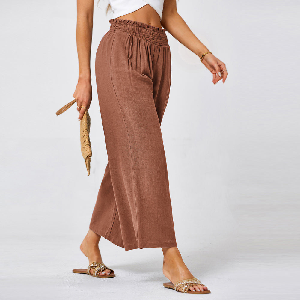 Jasambac Women Wide Leg Pants Casual Breathable High Waist Palazzo Pants