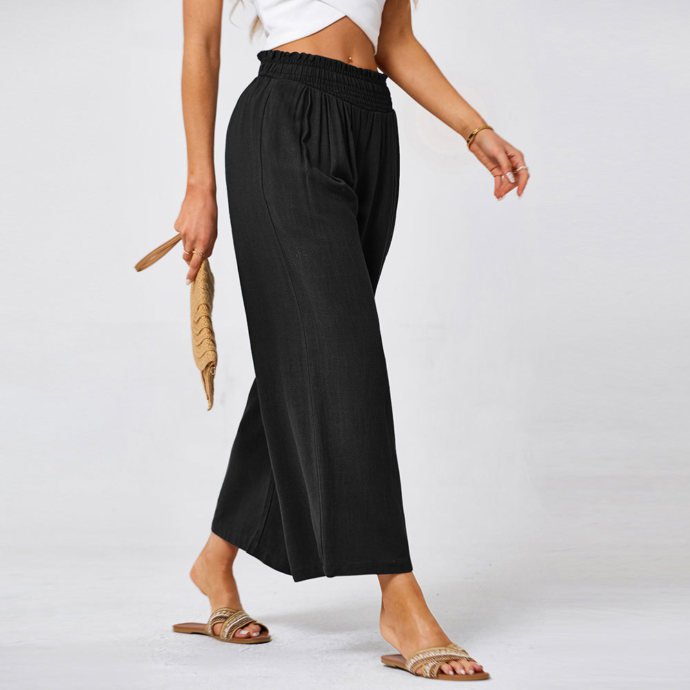 Jasambac Women Wide Leg Pants Casual Breathable High Waist Palazzo Pants