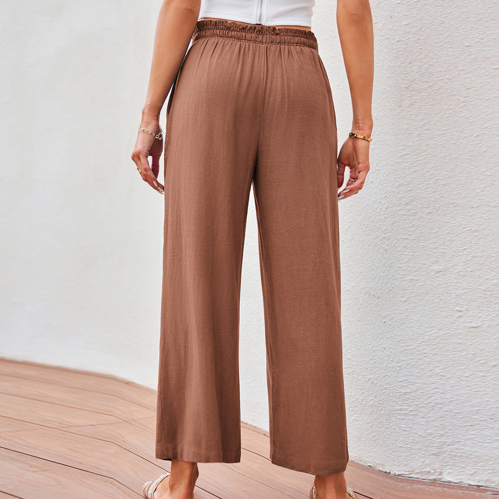 Jasambac Women Wide Leg Pants Casual Breathable High Waist Palazzo Pants